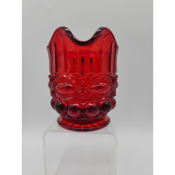 Red Glass Eye Winker Pattern Creamer Mosser USA Small Pitcher - Picture 4 of 12